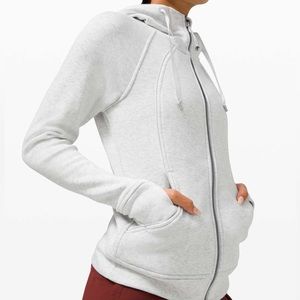 Lululemon Scuba Hoodie Heathered Alpine White Size 6 Special Ed. PLUSH interior
